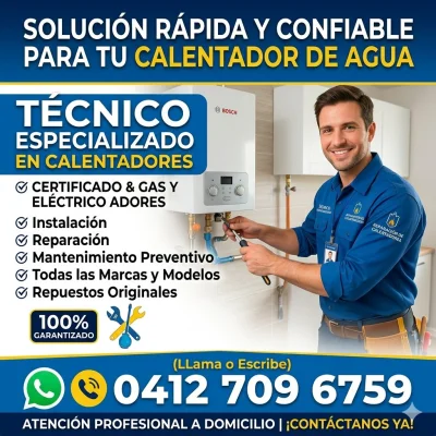 Servicio técnico especializado de calentadores de agua de todo tipo