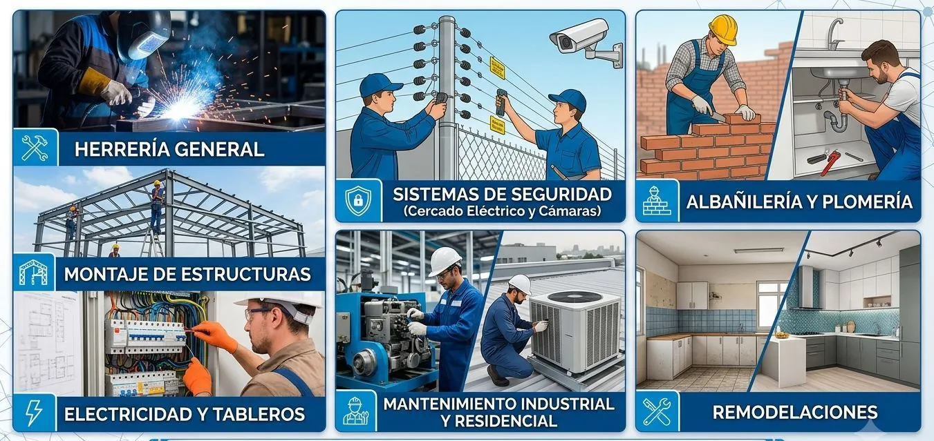 Trabajo de Herrería y Estructura, Albañilería, Remodelaciones de Espacios y Ambientes