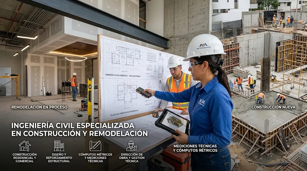 Ingeniería Civil en Construcción y Remodelación: Proyectos Seguros, Eficientes y Garantizados.