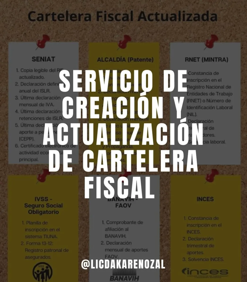 Actualización y Creación de Cartelera Fiscal